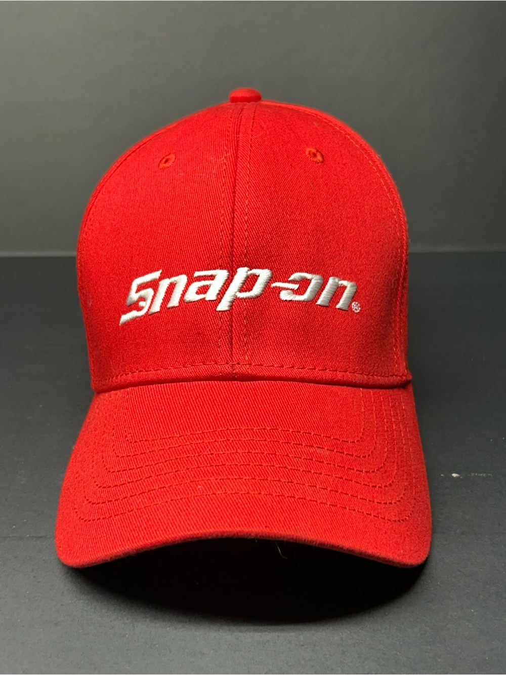 Snap-On Red Embroidered Logo Baseball‎ Cap, Flexfit